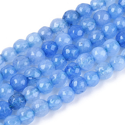 Dyed Natural White Jade Beads Strands G-T139-4mm-60-16-1