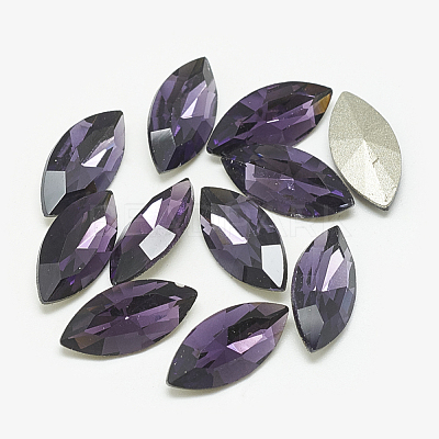 Pointed Back Glass Rhinestone Cabochons RGLA-T083-9x18mm-16-1