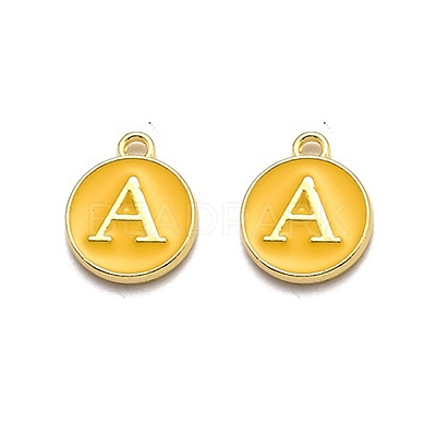 Golden Plated Alloy Enamel Charms LS-ENAM-Q437-13A-1