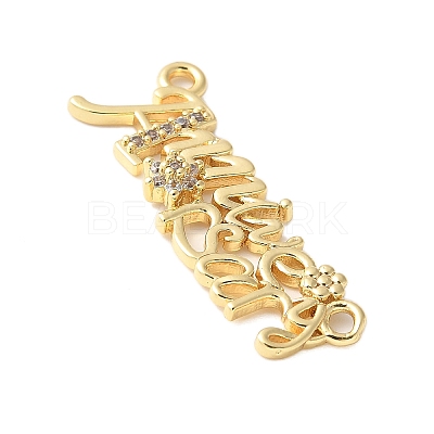 Brass Micro Pave Clear Cubic Zirconia Links KK-D357-03G-G-1