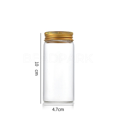 Column Glass Screw Top Bead Storage Tubes CON-WH0086-094F-02-1