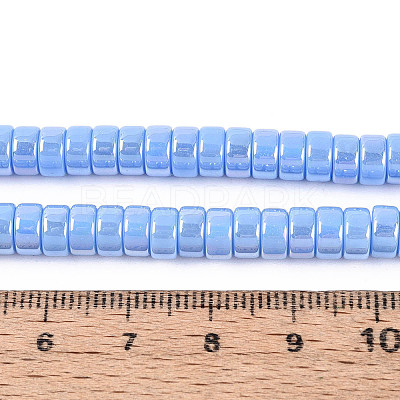 AB Color Plated Opaque Glass Beads Strands GLAA-T026-3x6mm-P07-1