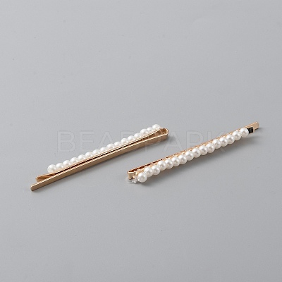 Ferroalloy Plastic Pearl Beads Hair Bobby Pins FIND-WH0101-04E-1