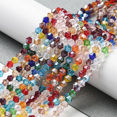 Transparent Electroplate Glass Beads Strands LS-GLAA-F029-3mm-C29-1