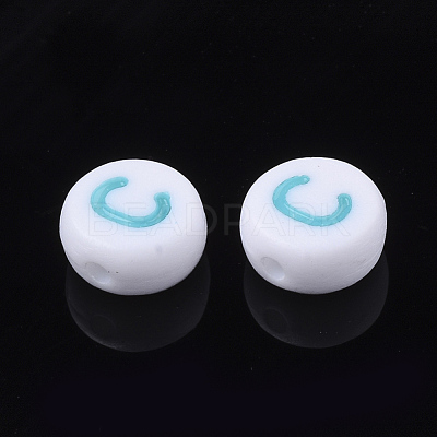 Initial Acrylic Beads X-OACR-E001-20C-1