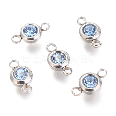 304 Stainless Steel Rhinestone Links Connectors STAS-P237-17P-15-1