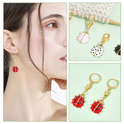 Ladybird Stitch Markers HJEW-AB00187-1
