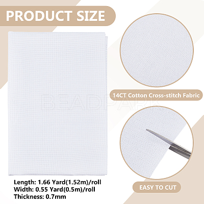 Cotton with Synthetic Fiber Cross Stitch Fabric DIY-WH0671-206B-02-1