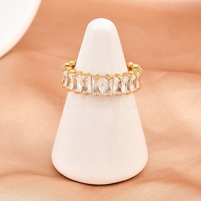 304 Stainless Steel Micro Pave Cubic Zirconia Finger Rings RJEW-D336-11G-1