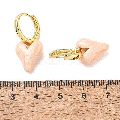 Brass Enamel Dangle Hoop Earrings for Women KK-CBA760A-06G-01-1