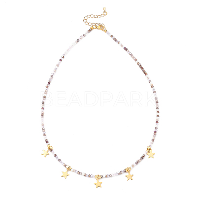 Star Pendant Necklaces NJEW-JN03074-01-1