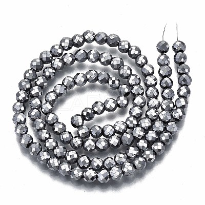 Electroplate Non-magnetic Synthetic Hematite Beads Strands G-T114-60B-P-1