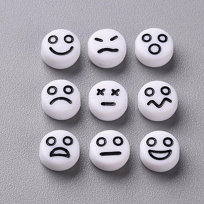 Opaque White Acrylic Beads X-MACR-N008-42-C01-1