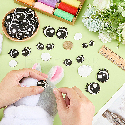 2 Bagds Oval Felt Craft Doll Eye DIY-FG0010-04B-1