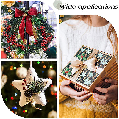 100Pcs Mistletoe/Holly Leaf Cloth Ornament Accessories DIY-GF0007-15-1