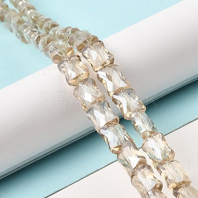 AB Color Plated Transparent Glass Beads Strands EGLA-P051-06A-A05-1