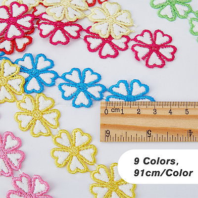 9 yards 9 colors Polyester Lace Trim CLOV-HY0001-01-1