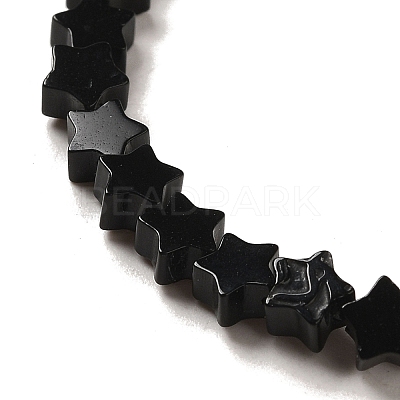 Natural Black Onyx(Dyed & Heated) Beads Strands G-G085-B44-01-1