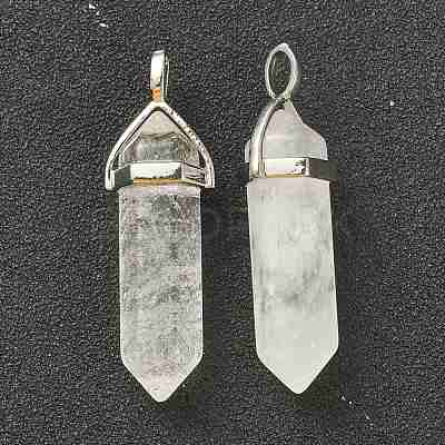 Natural Quartz Crystal Pointed Pendants G-M378-01P-A31-1