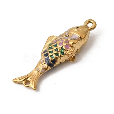 304 Stainless Steel Enamel Fish Connector Charms STAS-B128-54G-02-1