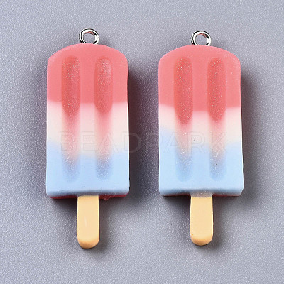 Rainbow Resin Pendants X-CRES-S359-30C-1