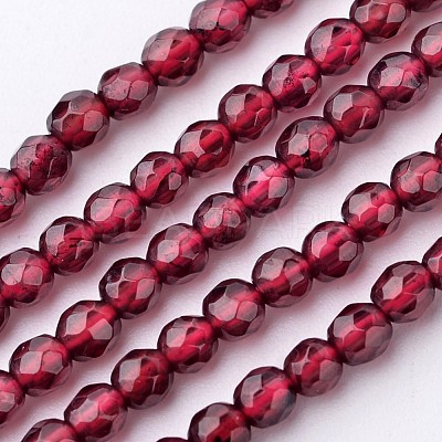 Natural Garnet Bead Strands X-G-K145-F-3mm-A-1