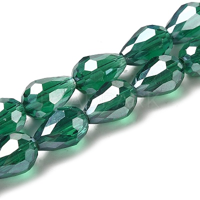 Electroplate Glass Beads Strands EGLA-D015-12x8mm-M-1