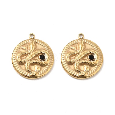 PVD Vacuum Plating 201 Stainless Steel with Rhinestone Pendants STAS-J401-VC1048-1