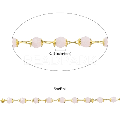 Handmade Glass Faceted Rondelle Beaded Chains CHC-CJ0001-73-1