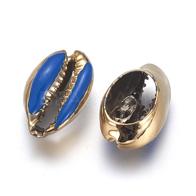 Electroplated Cowrie Shell Beads X-BSHE-G019-01G-G-1