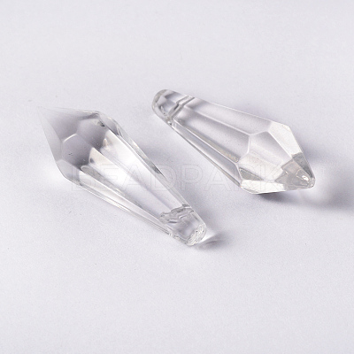 Faceted Glass Pendants X-GD14x37mmC01-1