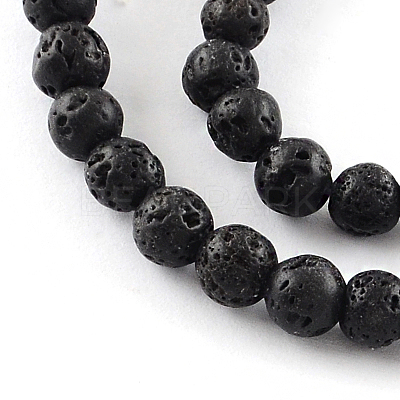 Natural Dyed Lava Rock Gemstone Round Bead Strands X-G-R293-03-1