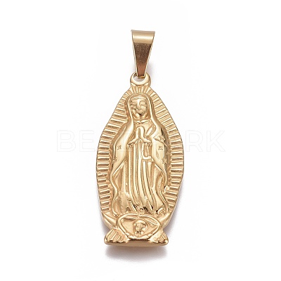 304 Stainless Steel Lady of Guadalupe Pendants STAS-F223-28G-1