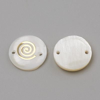 Freshwater Shell Links connectors SHEL-Q009-002G-1