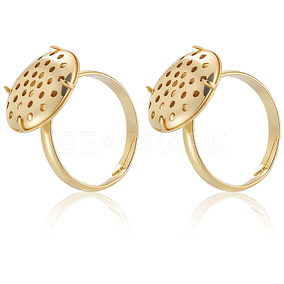 Brass Adjustable Ring Findings KK-BBC0018-54C-1