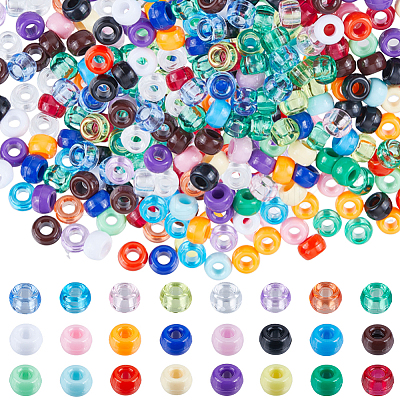 960Pcs 24 Colors Opaque Plastic Beads KY-SC0001-82-1