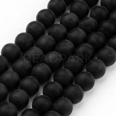 Frosted Glass Bead Strands X-GLAA-G016-6mm-02-1