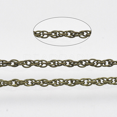 Soldered Brass Coated Iron Rope Chains CH-T002-04AB-1