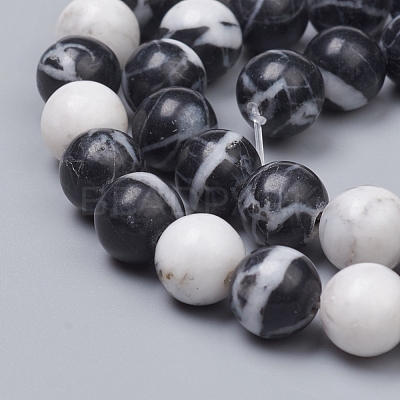 Natural Gemstone Imitation Zebra Jasper Beads Strands G-G829-07-8mm-1