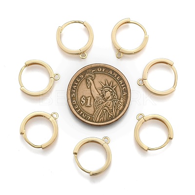 Brass Huggie Hoop Earring Findings KK-S350-069G-1