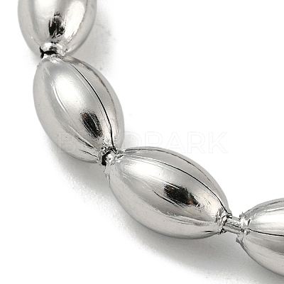 Non-Tarnish 201 Stainless Steel Rugby Beaded Chain Bracelets BJEW-G696-01C-P-1