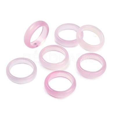 Dyed & Heated Natural Agate Finger Rings for Women RJEW-Z075-02E-1