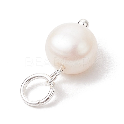 Natural Cultured Freshwater Pearl Two Sides Polished Charms PALLOY-JF04036-02-1