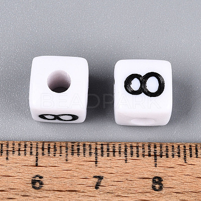 Opaque Acrylic European Large Hole Beads SACR-N020-01B-09-1