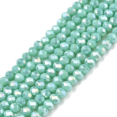 Electroplate Glass Beads Strands EGLA-A044-P2mm-B14-1