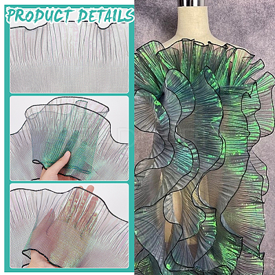 6 Yards Laser Polyester Pleated Lace Trim OCOR-BC0006-11E-1