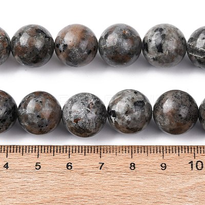 Natural Fluorescent Syenite Rock(Glow under UV Light) Beads Strands G-G789-02E-1