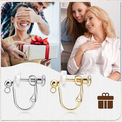 20Pcs 2 Colors 316 Stainless Steel Clip-on Earring Findings STAS-BBC0007-26-1