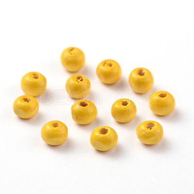 Dyed Natural Wood Beads WOOD-Q006-6mm-03-LF-1