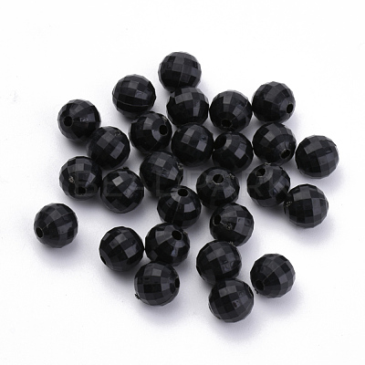 Opaque Acrylic Beads SACR-S300-01B-8mm-1